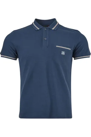 corneliani Top, Herre, Blå, S, Bomuld, Bl Polo Skjorte i Italiensk Bomuld