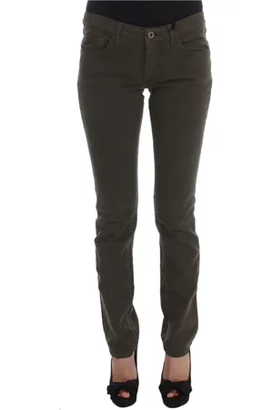Costume National Jeans, Dame, Grøn, W26, Bomuld, Grøn Slim Fit Jeans med Stræk
