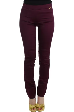 John Galliano Bukser, Dame, Lilla, S, Nylon, Elegant lilla Slim Pants
