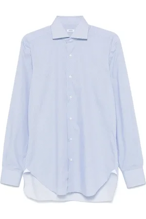 BARBA Skjorte, Herre, Blå, 3XL, Bomuld, Italiensk Bomuldsskjorte til Afslappet Stil