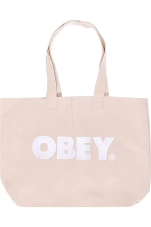 Obey Taske, Dame, Lyserød, ONE SIZE, Bomuld, Kanvas Tote Taske Natur/Hvid