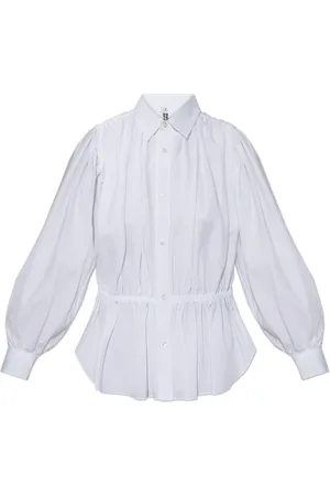 Comme des Garçons Bluser & Skjorter, Dame, Hvid, M, Bomuld, Skjorte med dekorative draperinger