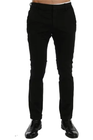 Costume National Bukser, Herre, Sort, S, Bomuld, Elegant Sort Slim Fit Bomuld Stræk Bukser
