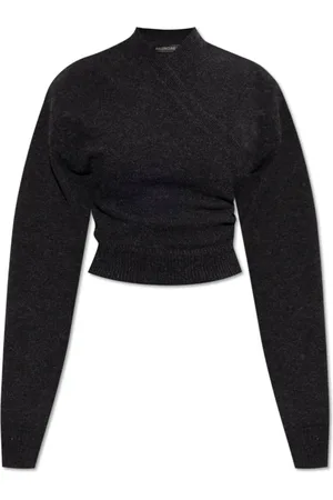 Balenciaga Strik, Dame, Grå, M, Uld, Uld sweater