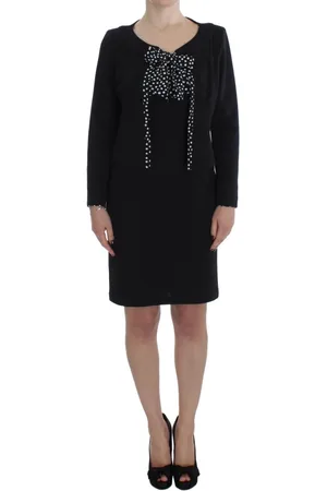 Bencivenga Kjole, Dame, Sort, L, Polyester, Polkaprikket Kjole & Sweater Sæt