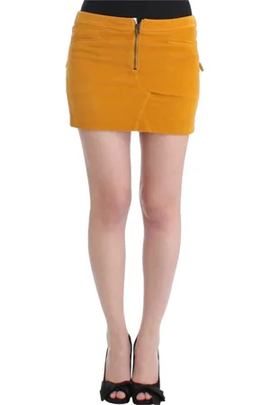 Costume National Nederdel, Dame, Gul, S, Bomuld, Gul Cord Mini Nederdel