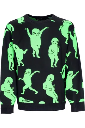 Rip N Dip Strik, Herre, Sort, S, Uld, Alien Dance Party Striktrøje Sort