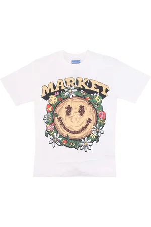 MARKET Top, Herre, Hvid, L, Bomuld, Cloud Smiley Tee Herre T-shirt