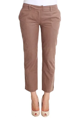 Costume National Bukser, Dame, Brun, W30, Bomuld, Elegant Brun Cropped Corduroy Bukser
