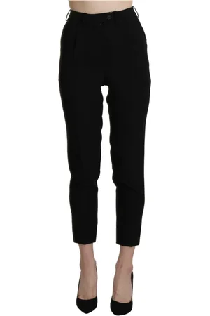 Bencivenga Bukser, Dame, Sort, XS, Bomuld, Elegant Skinny Cropped High-Waist Bukser