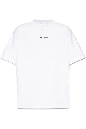 Balenciaga Top, Herre, Hvid, S, T-shirt med broderet logo