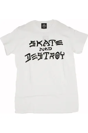 Thrasher Top, unisex, Hvid, M, Bomuld, Skate Destroy Grafisk T-shirt