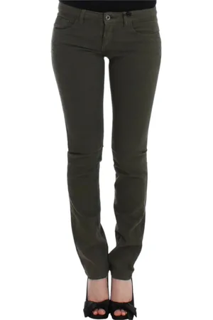 Costume National Jeans, Dame, Grøn, W26, Bomuld, Grøn Slim Fit Designer Jeans