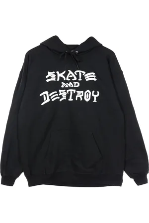 Thrasher Sweathshirts & Hoodies, Herre, Sort, S, Bomuld, Skate Destroy Hættetrøje Sort/Hvid