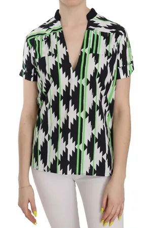 Costume National Bluser & Skjorter, Dame, Flerfarvet, S, Uld, Glam Dyb V-hals Top Multifarvet