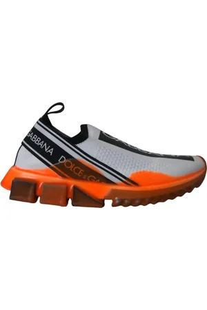 Dolce & Gabbana Sko, Herre, Grå, 39 EU, Polyester, Sort Hvid Orange Slip On Sneakers