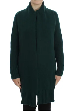 Dolce & Gabbana Strik, Dame, Grøn, 2XS, Cashmere, Luksus Grøn Cashmere Cardigan Sweater