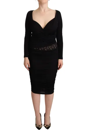 Gianfranco Ferré Kjole, Dame, Sort, XS, Bomuld, Chic Sweetheart Sort Kjole Elegant