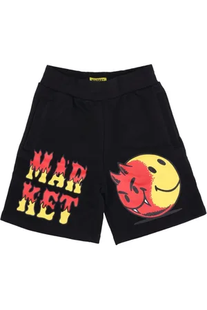 MARKET Shorts, Herre, Sort, XL, Bomuld, Smiley Sorte Sweatshorts Herre Tracksuit