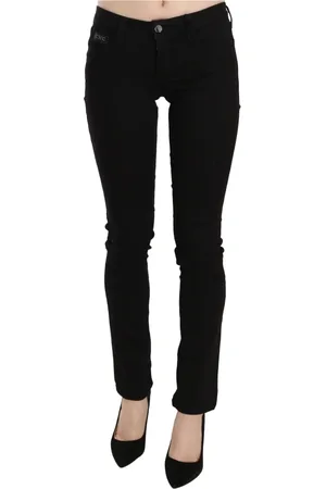 Costume National Jeans, Dame, Sort, W26, Bomuld, Elegant Sort Slim Fit Jeans