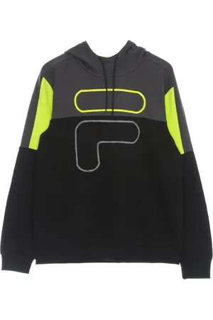 Fila Sweathshirts & Hoodies, Herre, Flerfarvet, XL, Bomuld, Blokeret Letvægts hættetrøje Sort/Asfalt/Svovl Forår