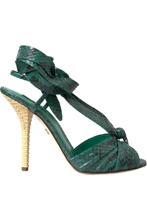 Dolce & Gabbana Sko, Dame, Grøn, 39 EU, Læder, Eksotiske Læder Højhælede Sandaler