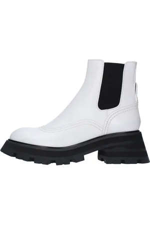 Alexander McQueen Sko, Dame, Hvid, 38 1/2 EU, Uld, Støvler Hvid