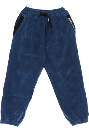MAUNA KEA Bukser, Herre, Blå, S, Bomuld, Velour Jogger Bukser med Elastisk Talje