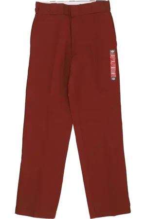 Dickies Bukser, Herre, Rød, W38 L32, Bomuld, Mursten Rød Arbejdsbukser Lige Ben