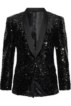Dolce & Gabbana Jakke, Herre, Sort, S, Uld, Pailletblazer