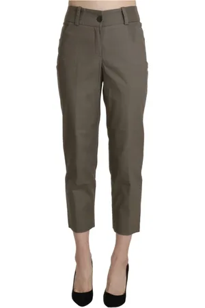 Bencivenga Bukser, Dame, Grå, 3XL, Bomuld, Elegant High Waist Cropped Pants in