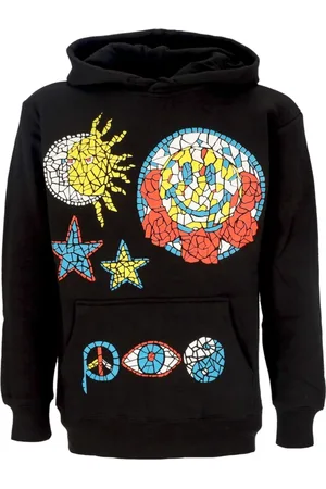 MARKET Sweathshirts & Hoodies, Herre, Flerfarvet, S, Bomuld, Smiley Mosaic Hoodie Herre Hoodie