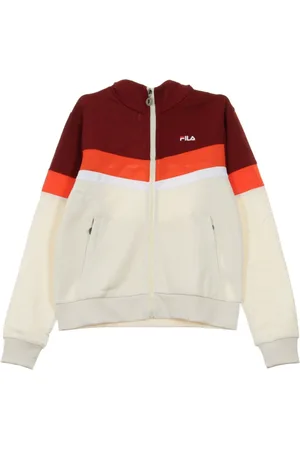 Fila Sweathshirts & Hoodies, Dame, Hvid, M, Uld, Dame Tracksuit Jakke i Rabarber/Grå/Fiesta Orange/Hvid