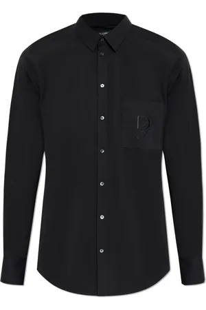 Dolce & Gabbana Skjorte, Herre, Sort, L, Bomuld, Bomuldsskjorte med lomme