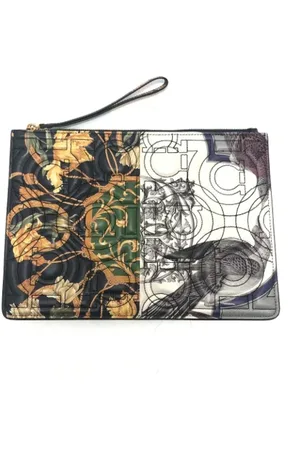 Salvatore Ferragamo Pre-owned, Herre, Flerfarvet, ONE SIZE, Tyl, Pre-owned Laeder clutches