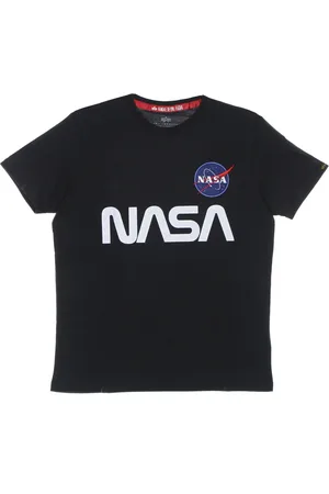 Alpha Industries Top, Herre, Blå, XL, Bomuld, Nasa Reflekterende T-shirt Blå