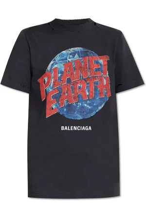 Balenciaga Top, Dame, Grå, S, Bomuld, T-shirt med print