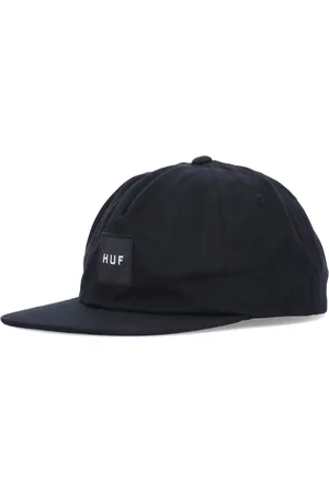 Huf Tilbehør, Herre, Sort, ONE SIZE, Bomuld, Sort Ustruktureret Snapback Flad Skygge Kasket