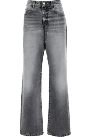 Icon Denim Jeans, Dame, Grå, W25, Uld, Stilfulde Flare Grå Jeans