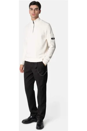 Quotrell Strik, Herre, Hvid, 2XL, Bomuld, Grøn Sweater til Mænd