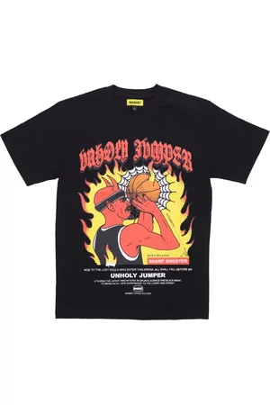 MARKET Top, Herre, Sort, L, Bomuld, Sort Herre Tee med Front Print