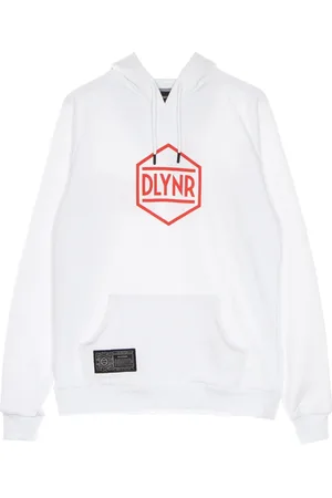 DOLLY NOIRE Sweathshirts & Hoodies, Herre, Hvid, XS, Uld, Hvid Logo Hættetrøje Stilfuld Behagelig