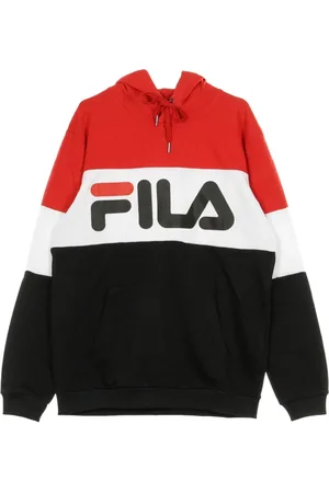 Fila Sweathshirts & Hoodies, Herre, Flerfarvet, S, Uld, Letvægts hættetrøje Natblokeret Rød/Sort/Hvid