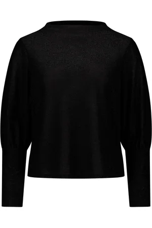 Vera Mont Bluser & Skjorter, Dame, Sort, S, Uld, Langærmet bluse