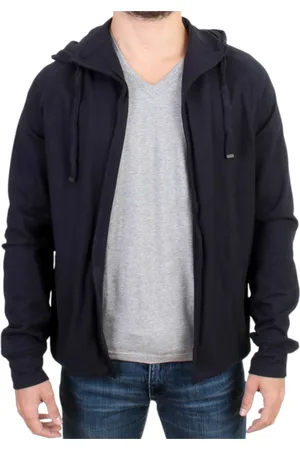 Costume National Sweathshirts & Hoodies, Herre, Blå, M, Bomuld, Blå Bomuld Hættetrøje Elegant Stil