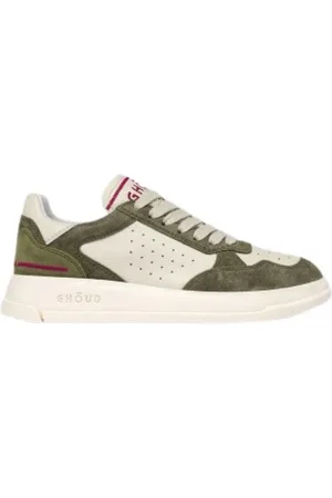 Ghoud Sko, Dame, Grøn, 36 EU, Uld, Tennisinspirerede Sneakers i Creme Grøn og Pink