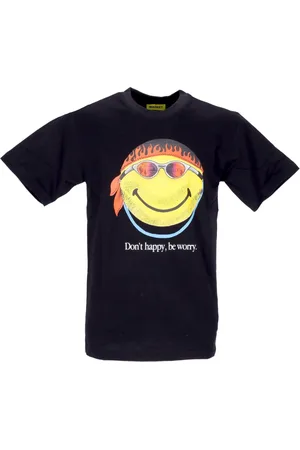 MARKET Top, Herre, Sort, M, Bomuld, Smiley Sort Herre Tee