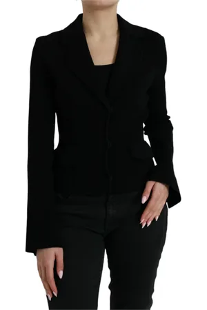 Dolce & Gabbana Jakke, Dame, Sort, XS, Polyester, Elegant Sort Designer Blazer Kvinder