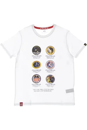 Alpha Industries Top, Herre, Hvid, L, Bomuld, Nasa Mission Tee Hvid Herre T-shirt