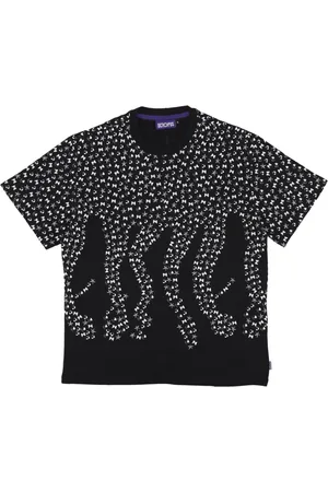 Octopus Top, Herre, Sort, M, Bomuld, Sort Studs Tee Kortærmet T-Shirt